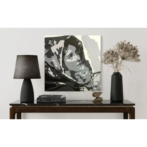 Original Acrylic Painting "THE MADONNA OF MILITARY MOTHERS" Signed 24 x 24 - Picture 4 of 7